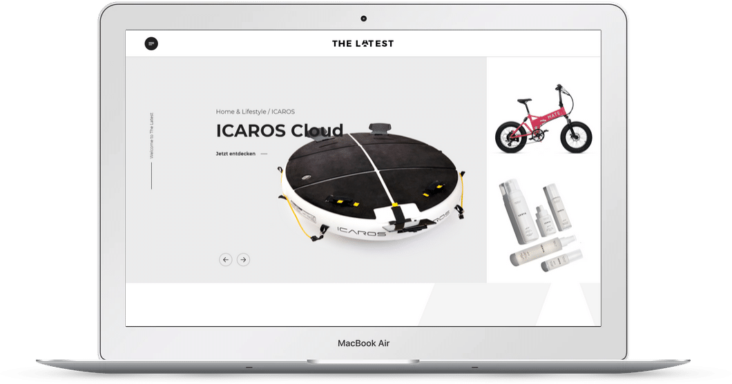 Ein Laptop zeigt die Website