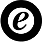 Schwarzes Trusted Shops Logo, Kreis mir einem e darin.