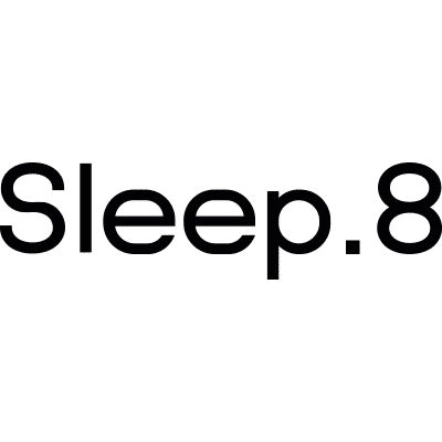 Schwarzes Sleep.8 Logo als reiner Schriftzug.