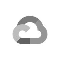 Google Cloud Logo: Ein stilisiertes graues Cloud-Symbol, das aus überlappenden, abgerundeten Formen besteht.