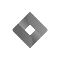 Jira Logo: Ein graues, stilisiertes Quadrat oder Raute, das aus ineinandergreifenden Bändern geformt ist, mit einem quadratischen Hohlraum in der Mitte.