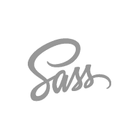 Sass Logo: Ein grauer, geschwungener Schriftzug "Sass".