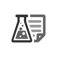 Termlabs.io Logo: Ein grauer Erlenmeyerkolben mit Blasen und daneben ein graues Dokumentensymbol mit horizontalen Linien.