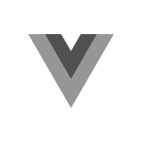 Vue.js Logo: Ein stilisiertes graues "V", das aus drei ineinandergeschachtelten Dreiecken besteht.
