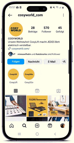 Smartphone zeigt die responsiv Website von Coasyworld.