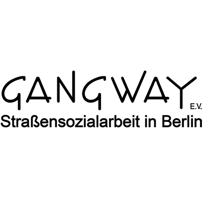 Schwarze Logo von Gangway e.V. Straßensozialarbeit in Berlin.