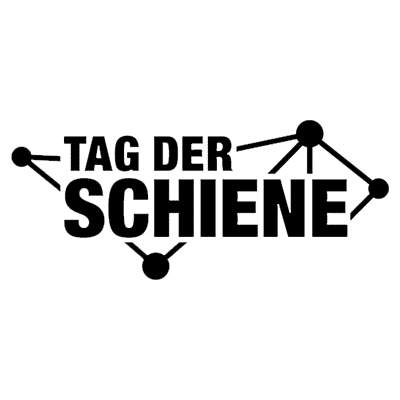 Schwarzes Logo der Veranstaltung Tag der Schiene.