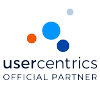 Usercentrics Official Partner Logo. Oben Orange und blaue Kreise, darunter Usercentrics OFFICIAL PARTNER.